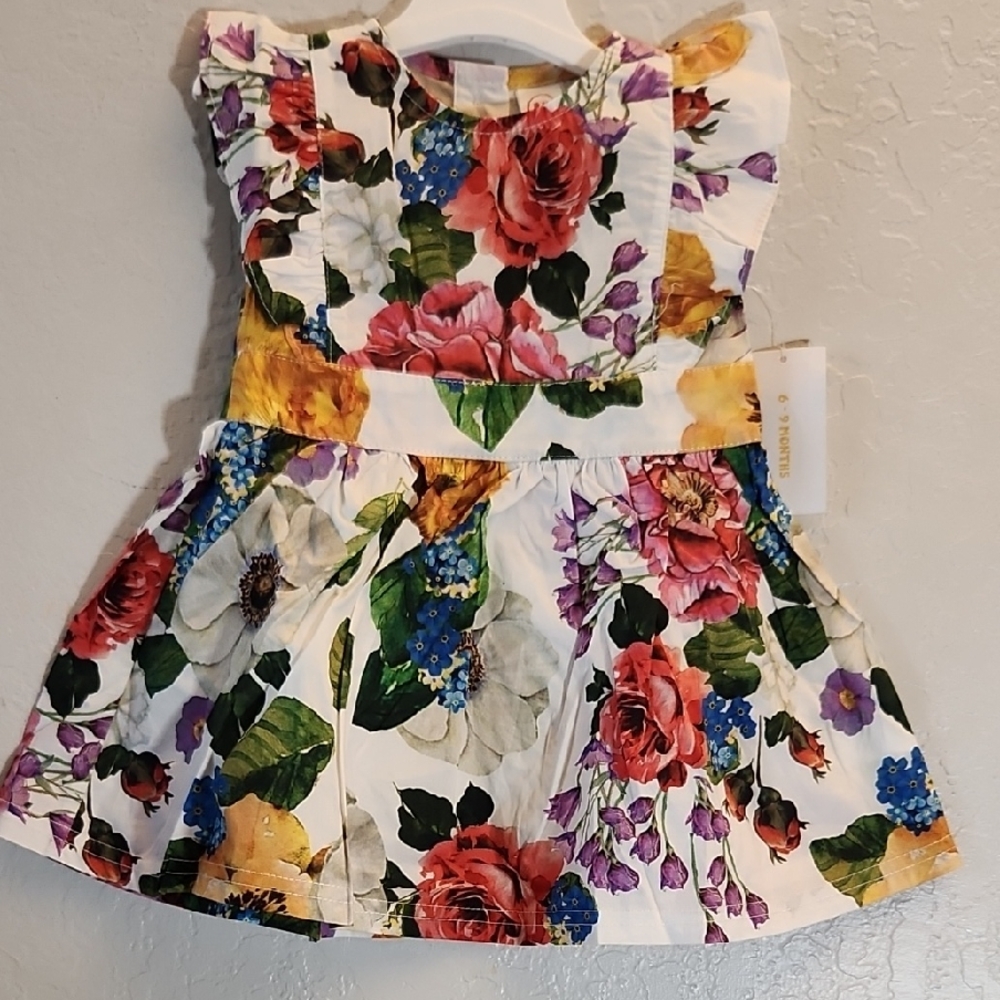 BK Floral Summer Dress Button Back Rose Front